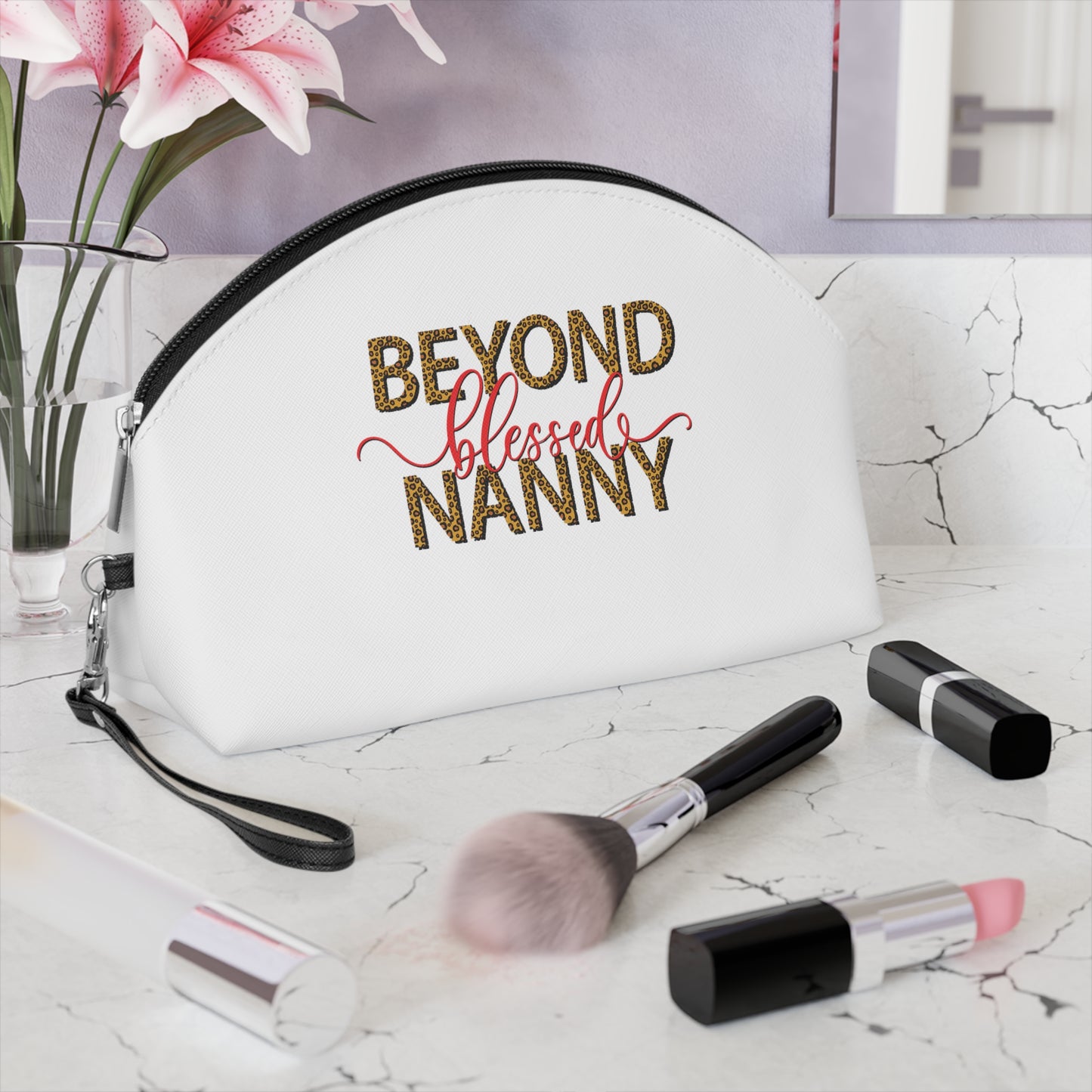 Beyond Blessed Nanny - Red - Makeup Bag