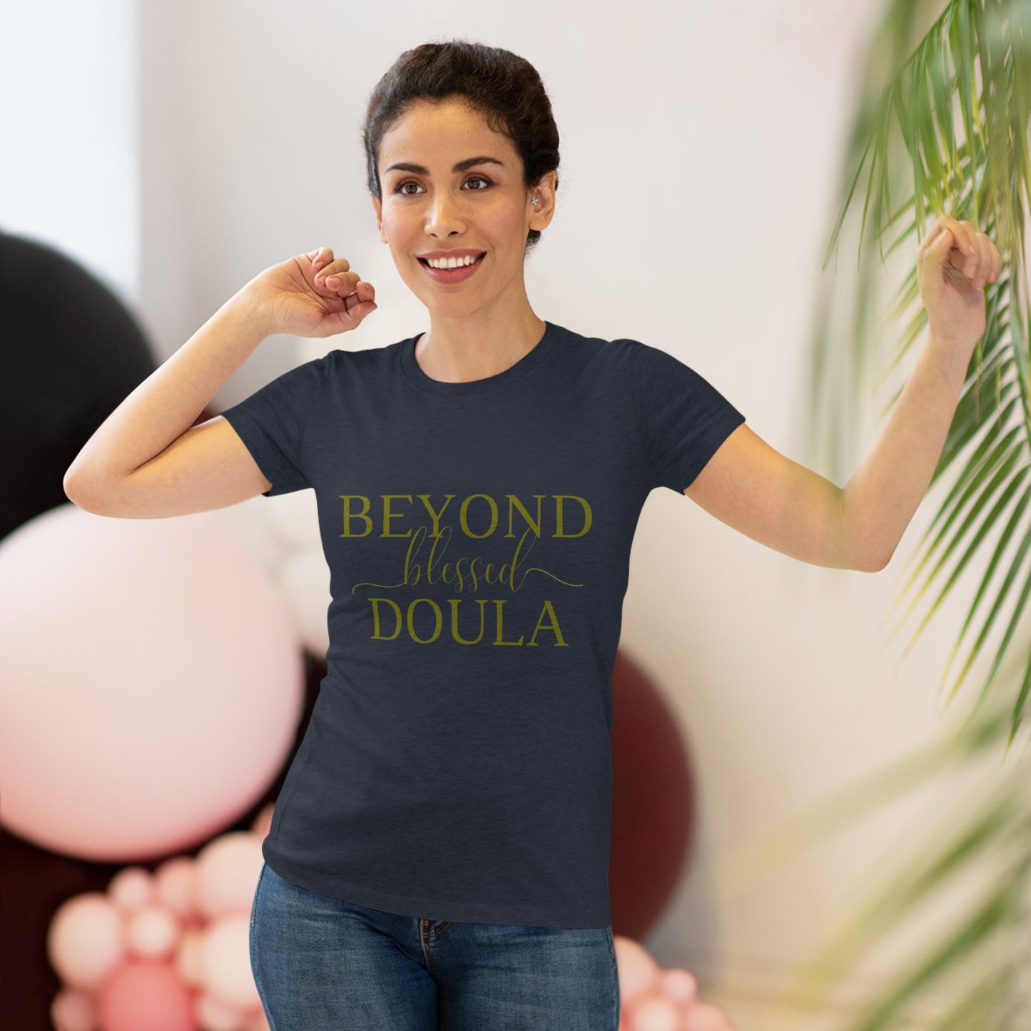 Beyond Blessed Doula - Women's Triblend Tee - Olive Green