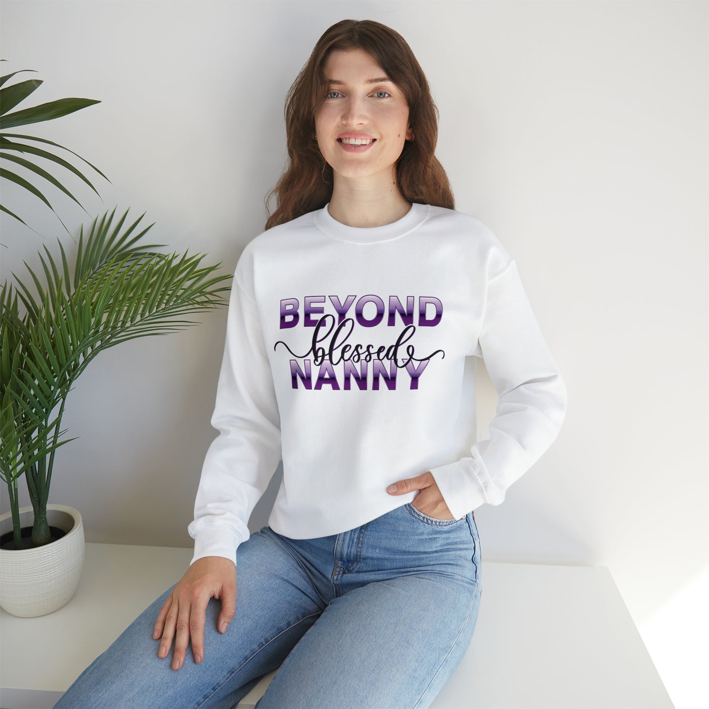 Beyond Blessed Nanny - Purple - Crewneck Sweatshirt