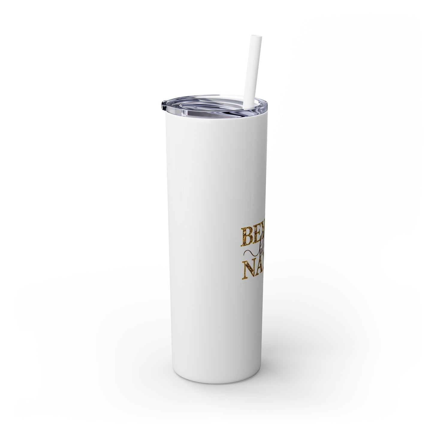 Beyond Blessed Nanny - Brown - Skinny Tumbler with Straw, 20oz