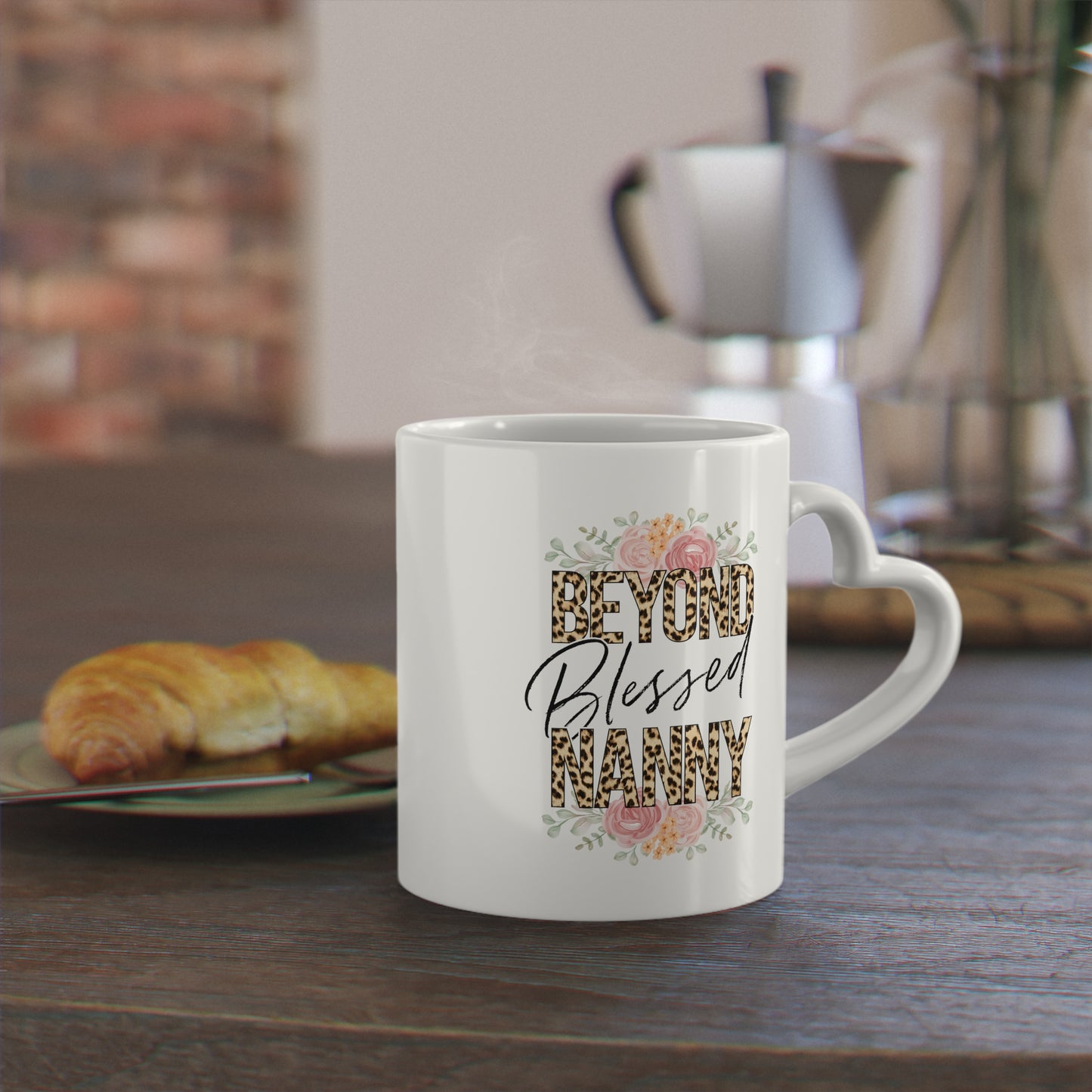 "Beyond Blessed Nanny" Heart-Shaped Mug