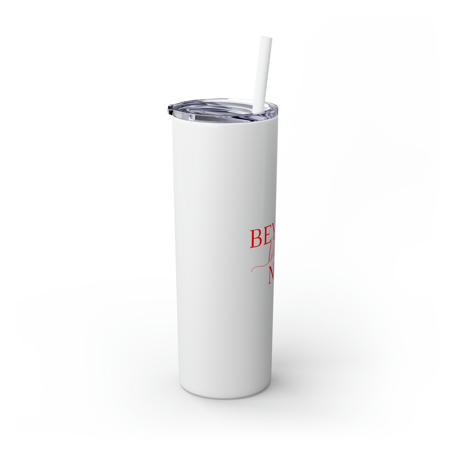 Beyond Blessed NCS - Plain Skinny Tumbler with Straw, 20oz - Red