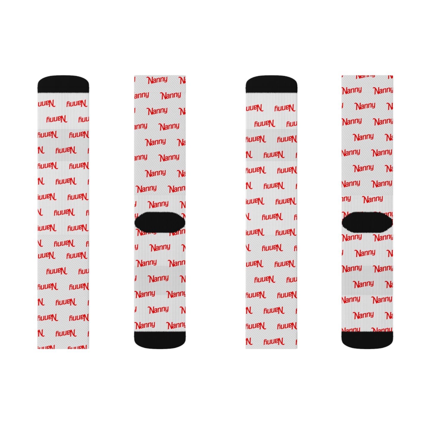 Nanny - Allover Print Socks - Red