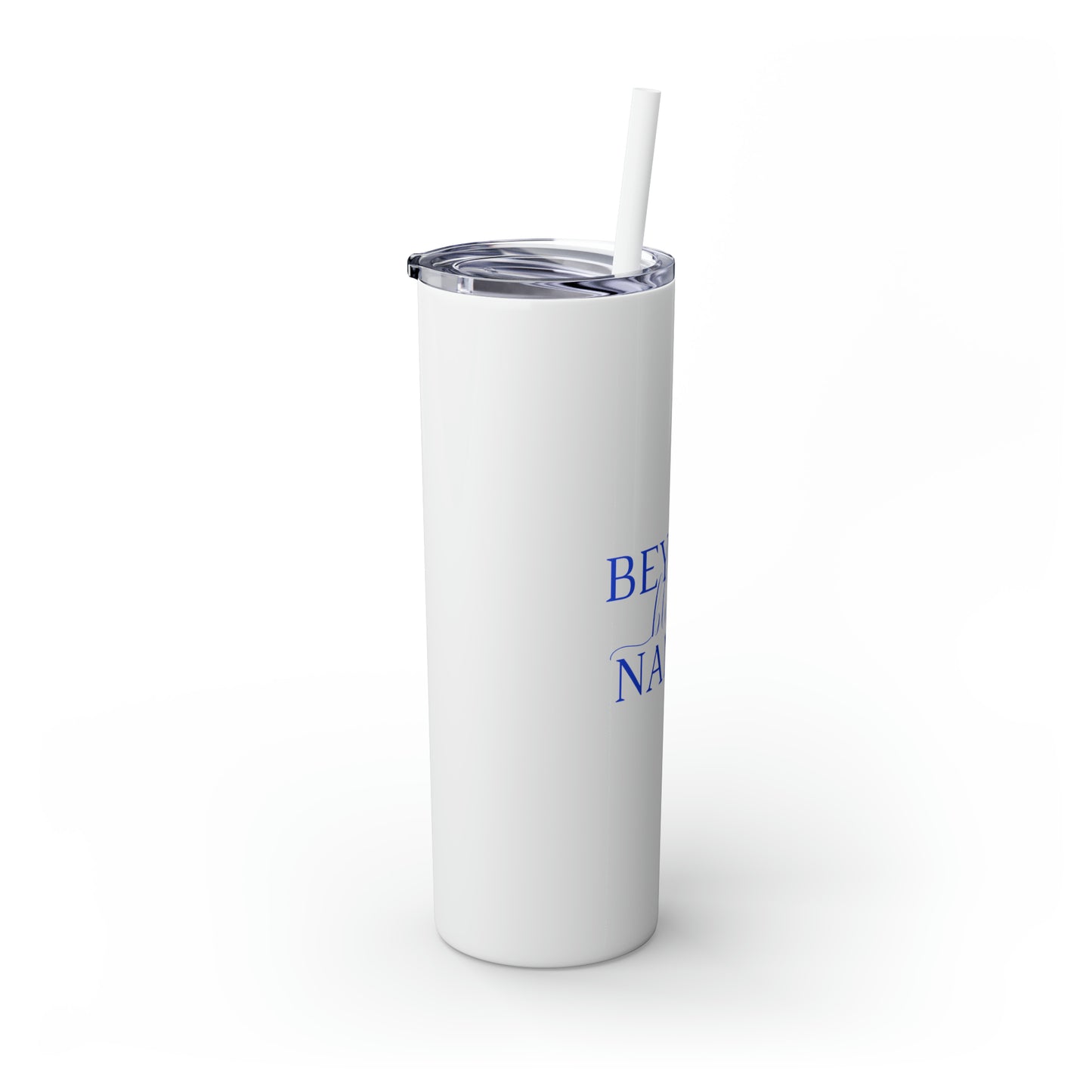Beyond Blessed Nanny - Plain Skinny Tumbler with Straw, 20oz - Royal Blue