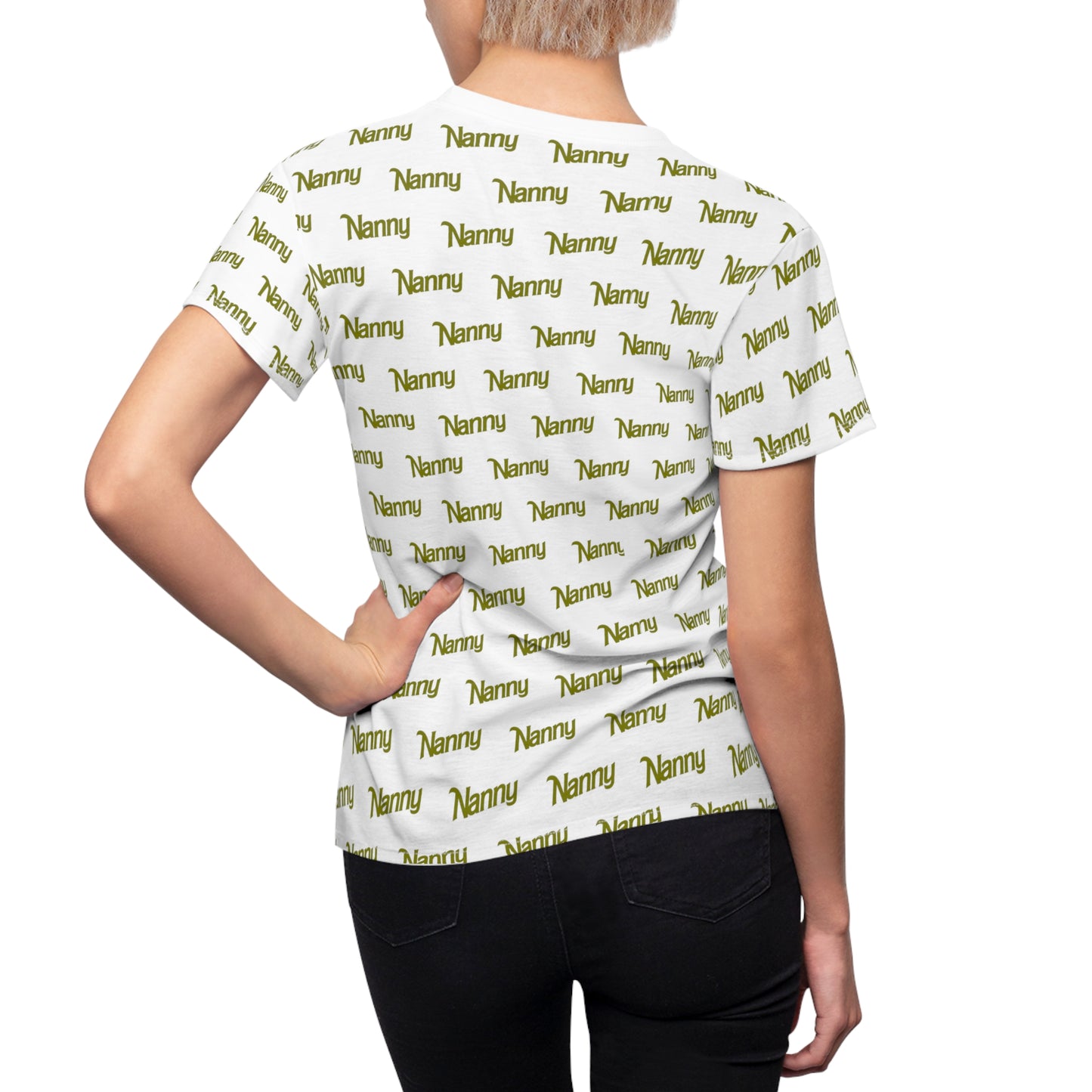 Nanny - Women's Cut & Sew Tee (AOP) - Olive Green