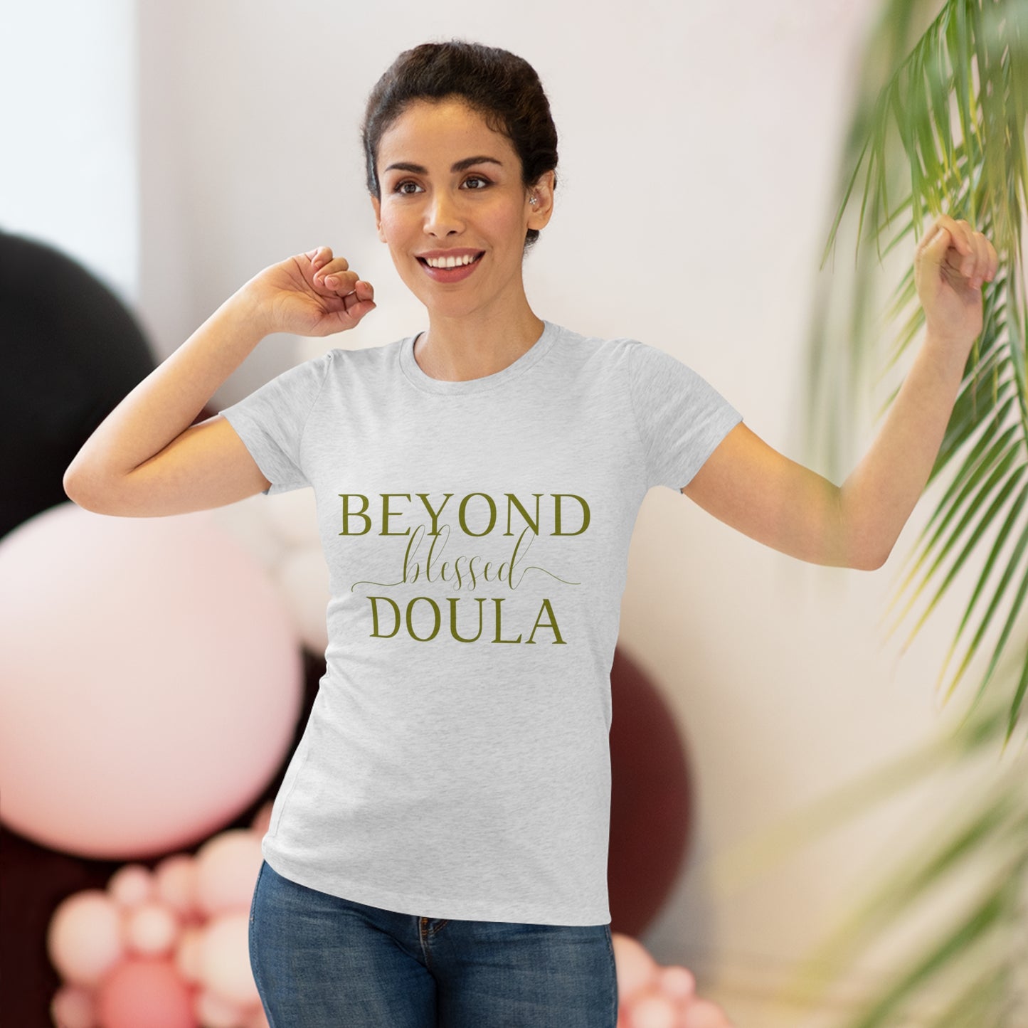 Beyond Blessed Doula - Women's Triblend Tee - Olive Green