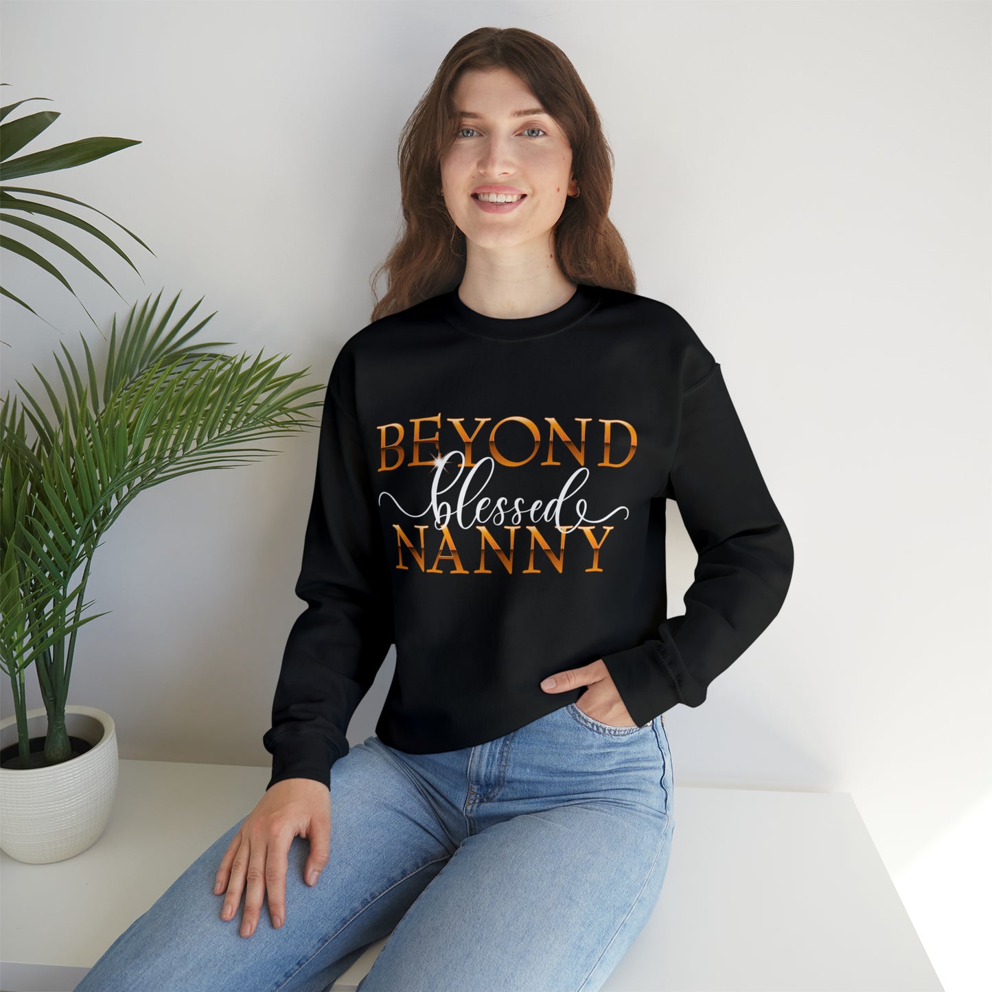 Beyond Blessed Nanny - White - Crewneck Sweatshirt
