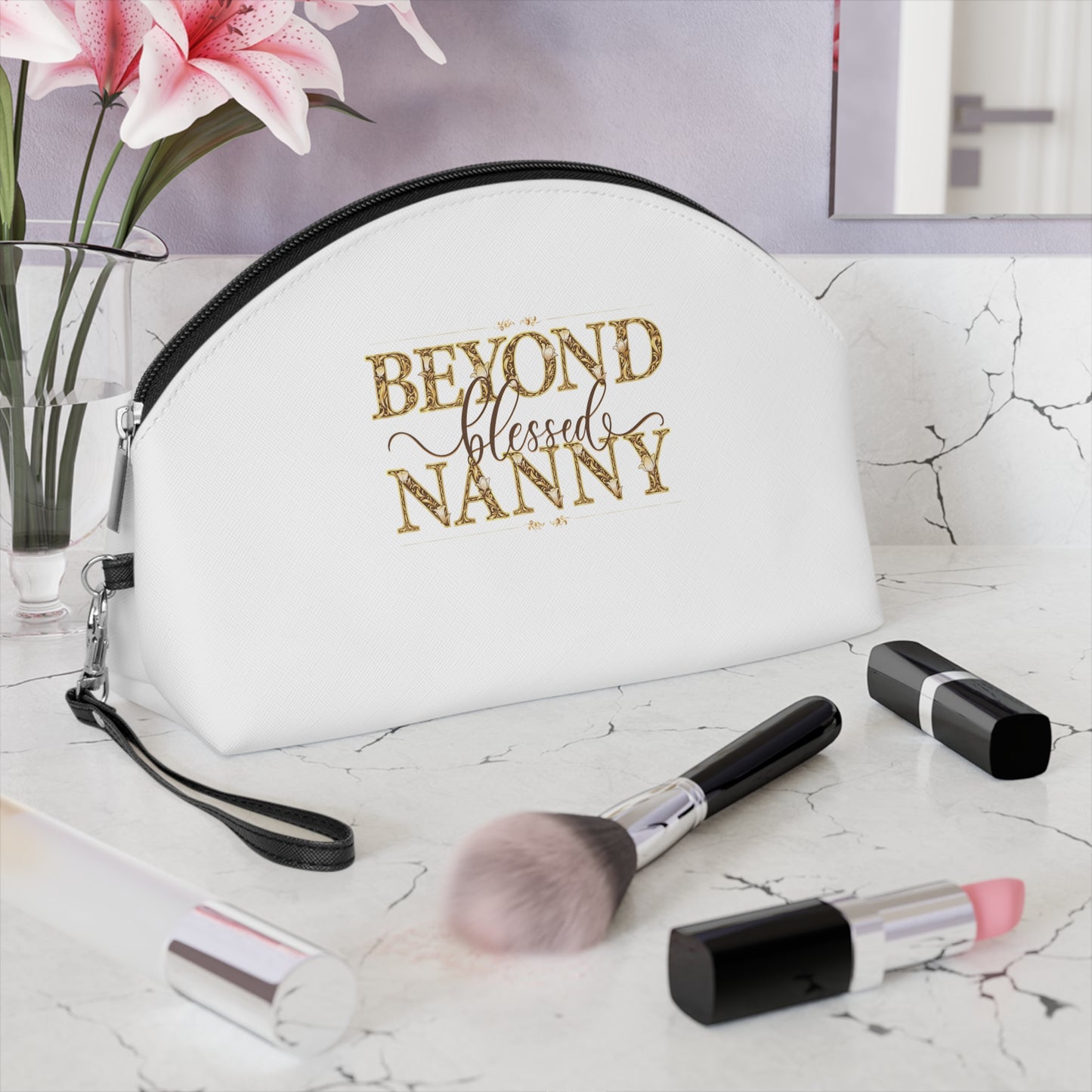Beyond Blessed Nanny - Brown - Makeup Bag