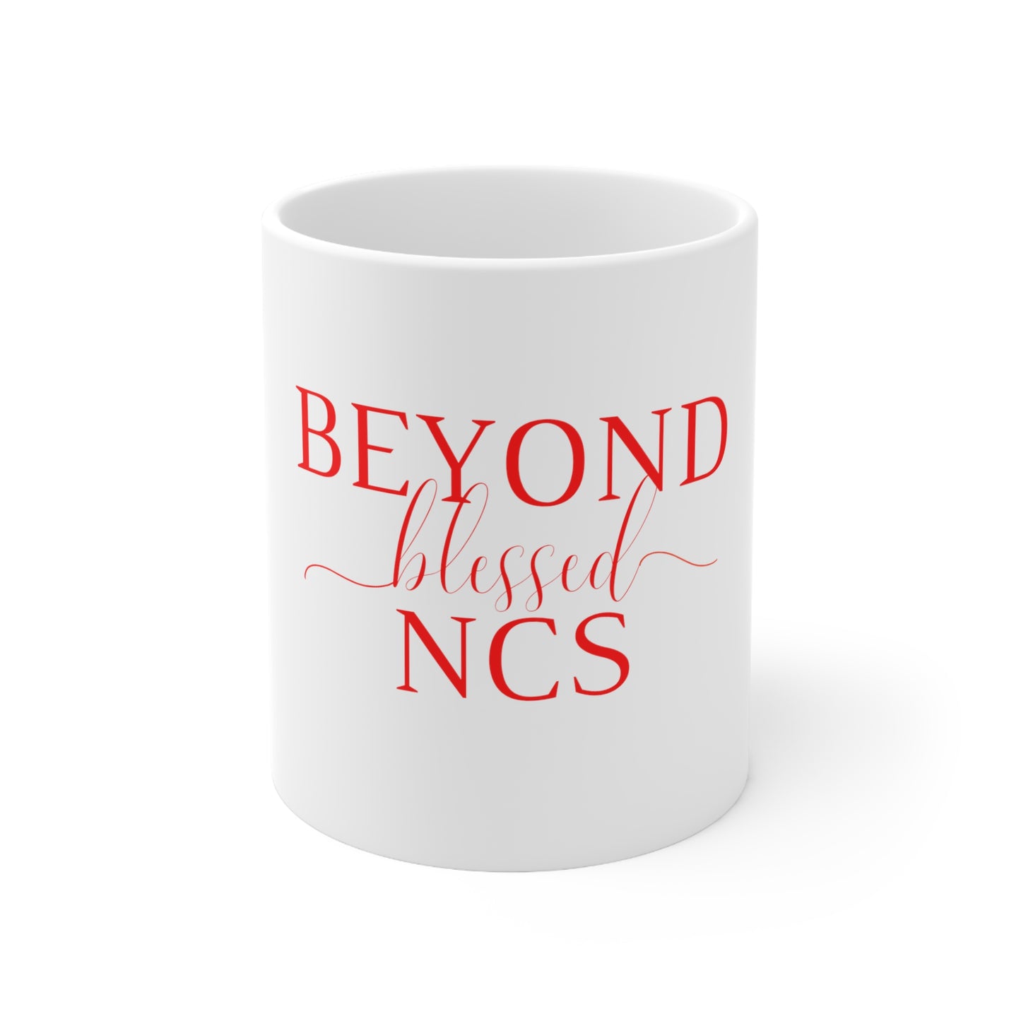 Beyond Blessed NCS - Plain Ceramic Mug 11oz - Red