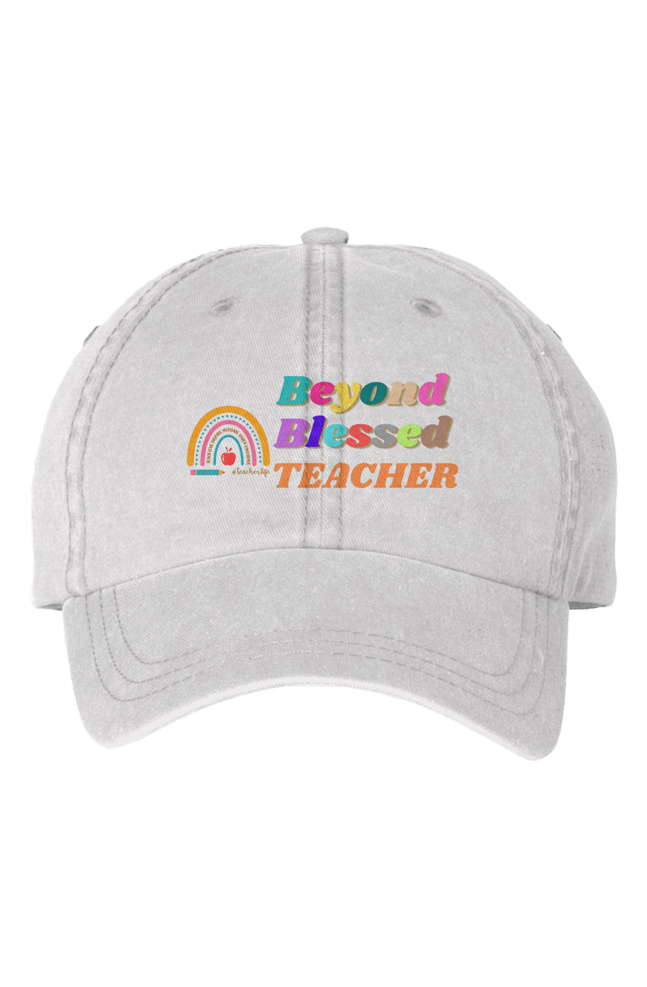 White Beyond Blessed teacher - Dyed Cap