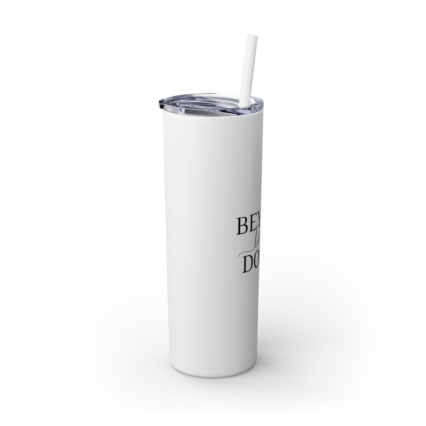 Beyond Blessed Doula - Plain Skinny Tumbler with Straw, 20oz - Black