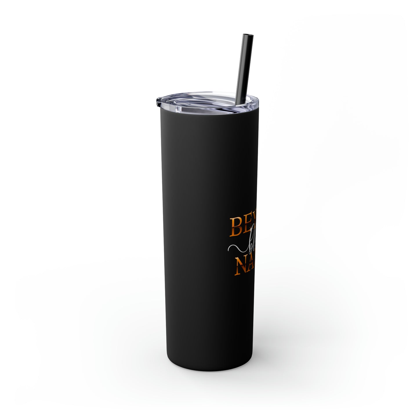 Beyond Blessed Nanny - White - Skinny Tumbler with Straw, 20oz