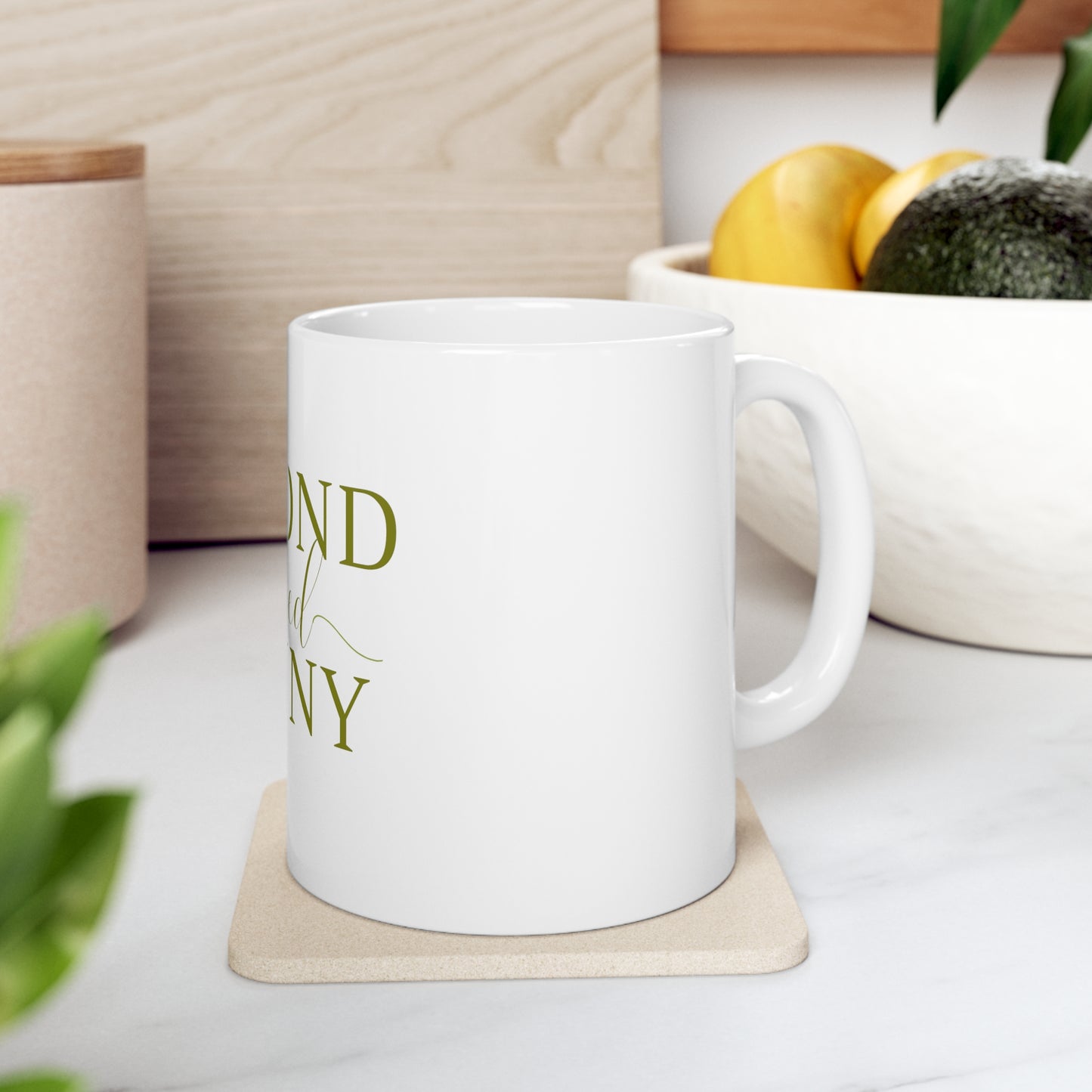 Beyond Blessed Nanny - Plain Ceramic Mug 11oz - Olive Green