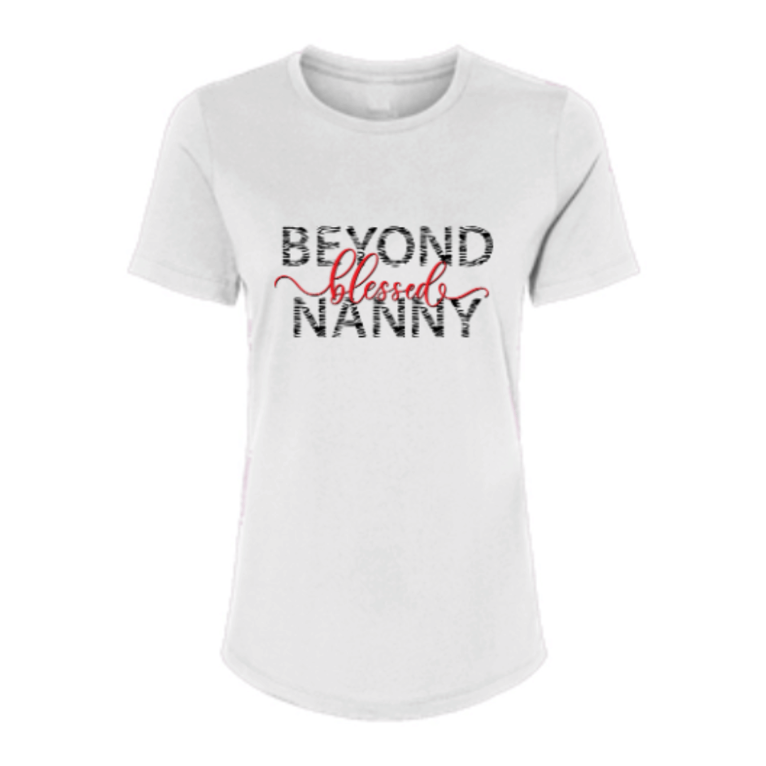 Beyond Blessed Nanny - Zebra Print - Women’s Relaxed Jersey Tee