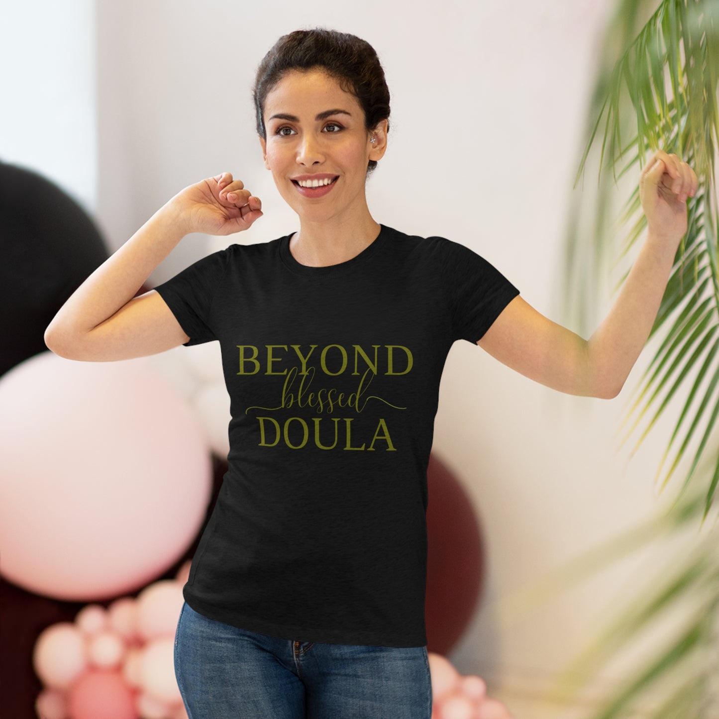 Beyond Blessed Doula - Women's Triblend Tee - Olive Green