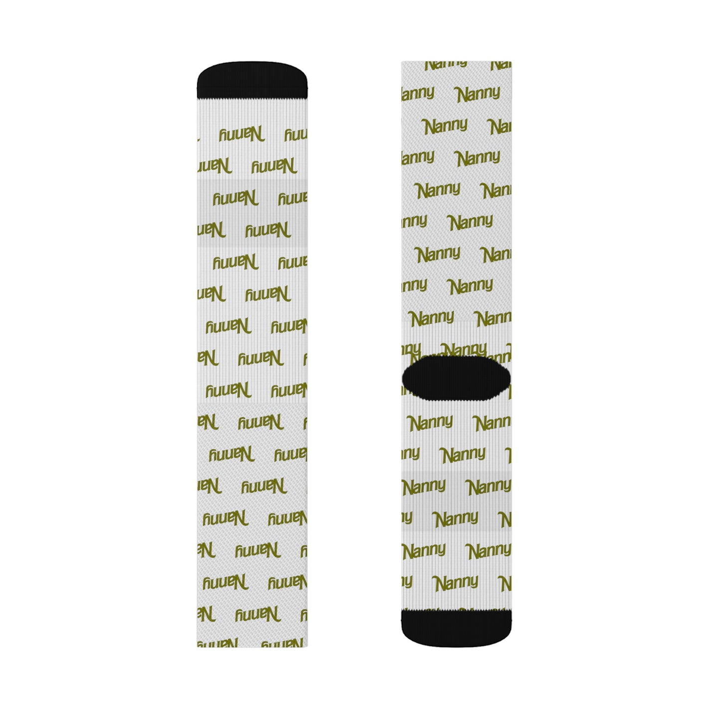 Nanny - Allover Print Socks - Olive Green