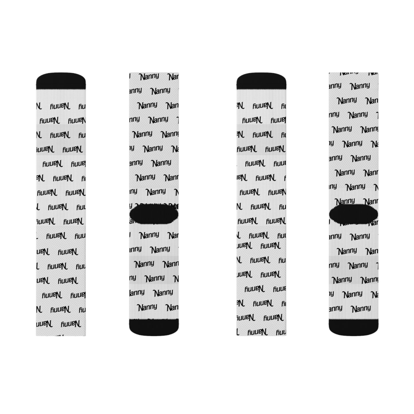 Nanny - Allover Print Socks - Black