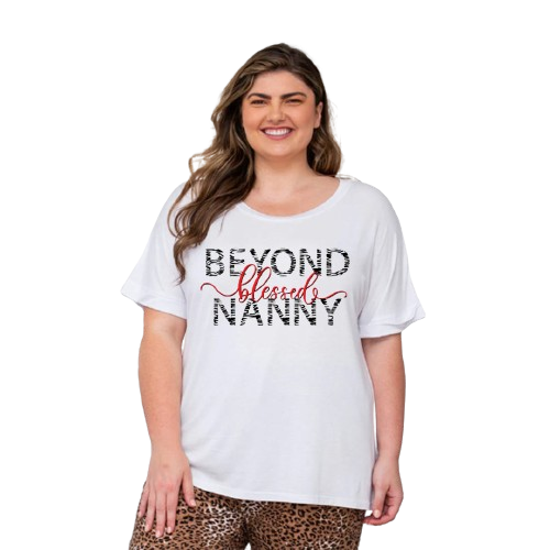 Beyond Blessed Nanny - Zebra Print - Women’s Relaxed Jersey Tee