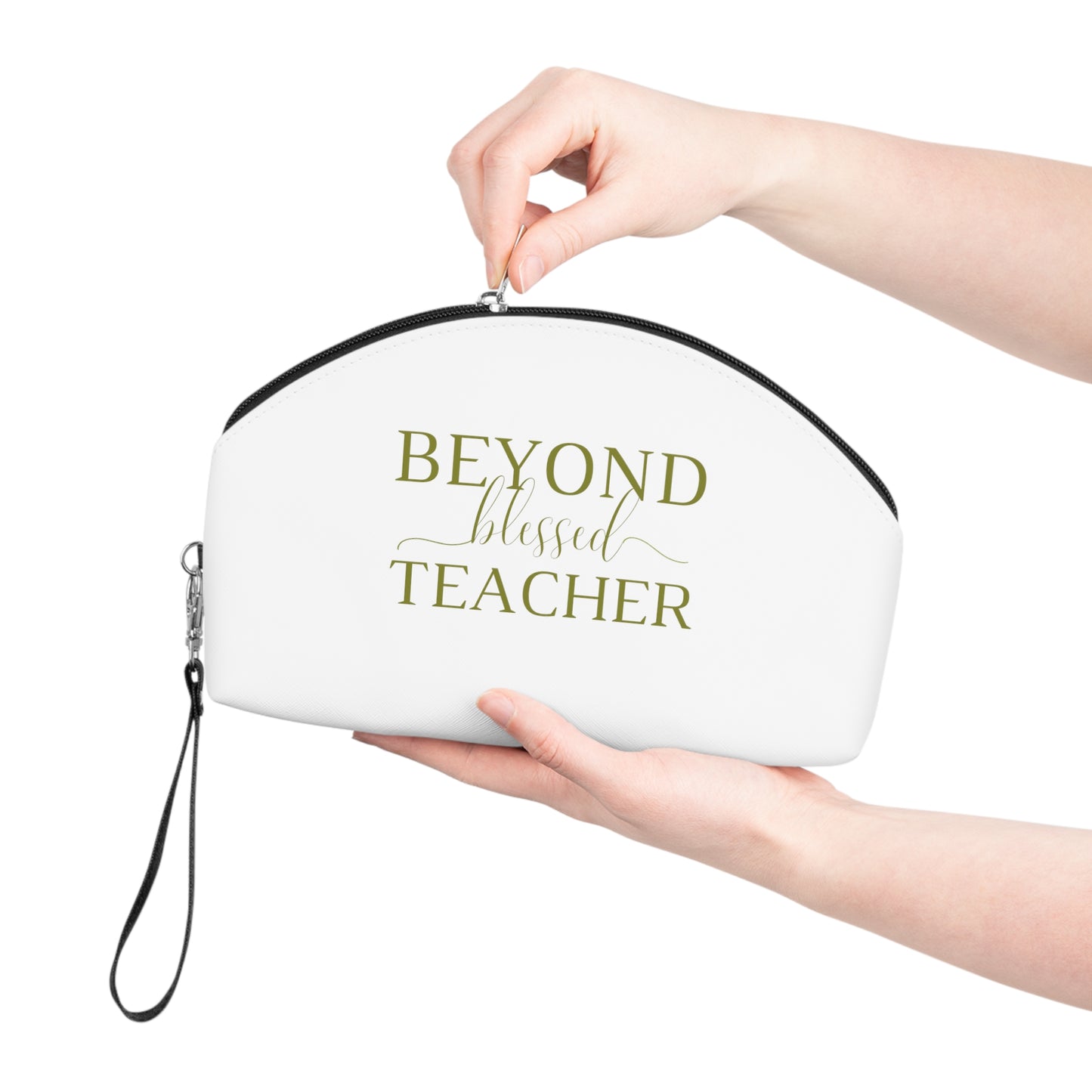Beyond Blessed Teacher - Makeup Bag - Olive Green