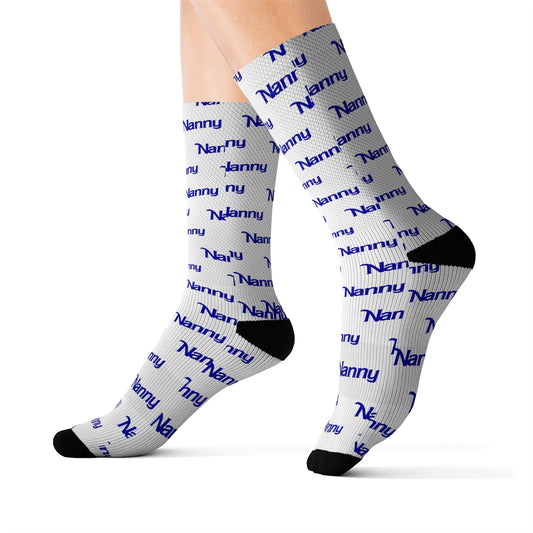 Nanny - Allover Print Socks - Royal Blue