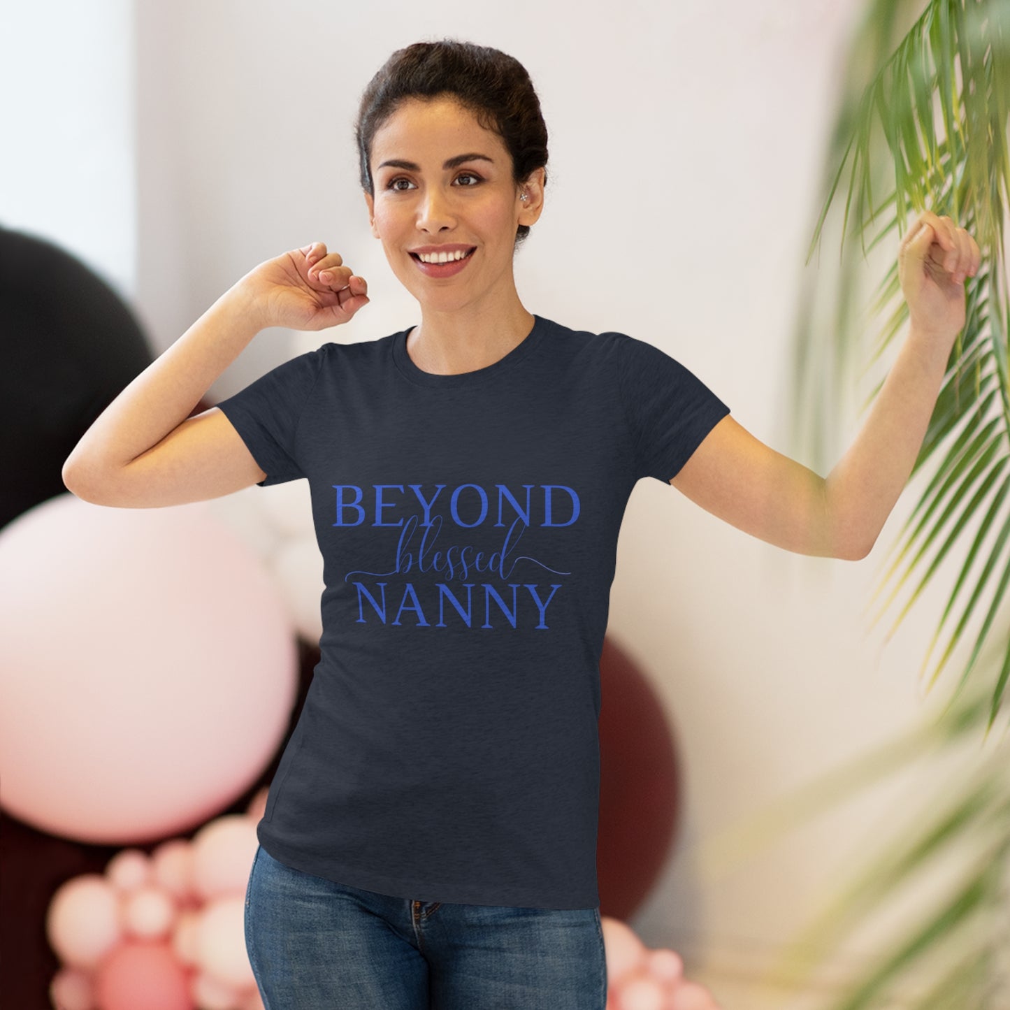Beyond Blessed Nanny - Women's Triblend Tee - Royal Blue