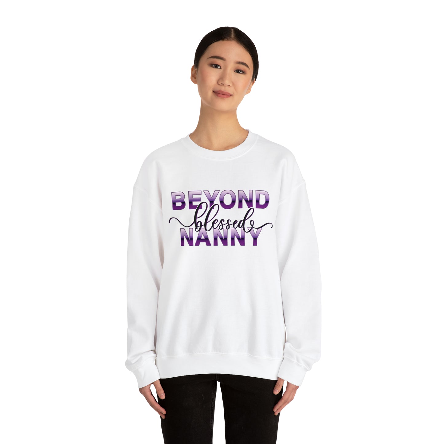 Beyond Blessed Nanny - Purple - Crewneck Sweatshirt
