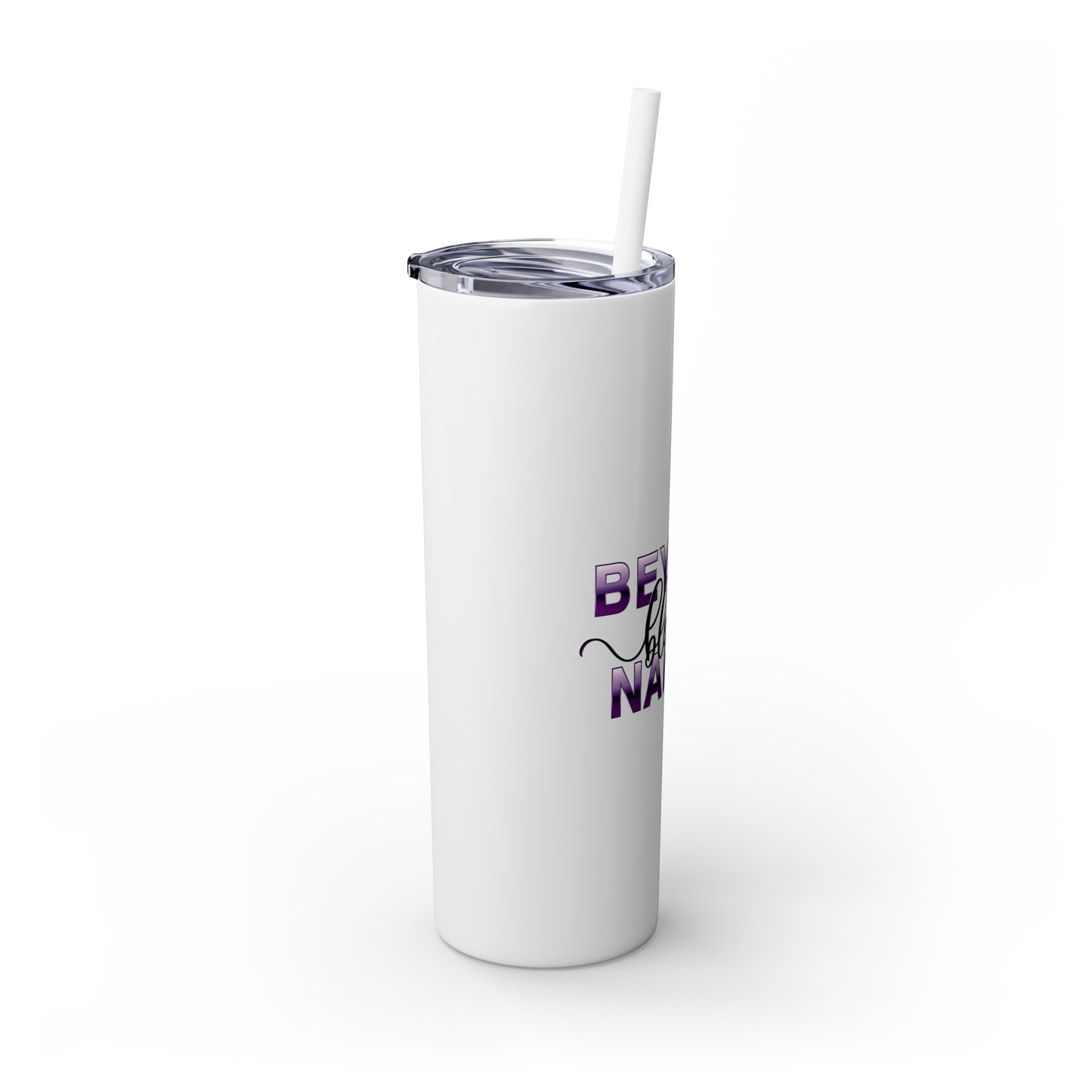 Beyond Blessed Nanny - Purple - Skinny Tumbler with Straw, 20oz