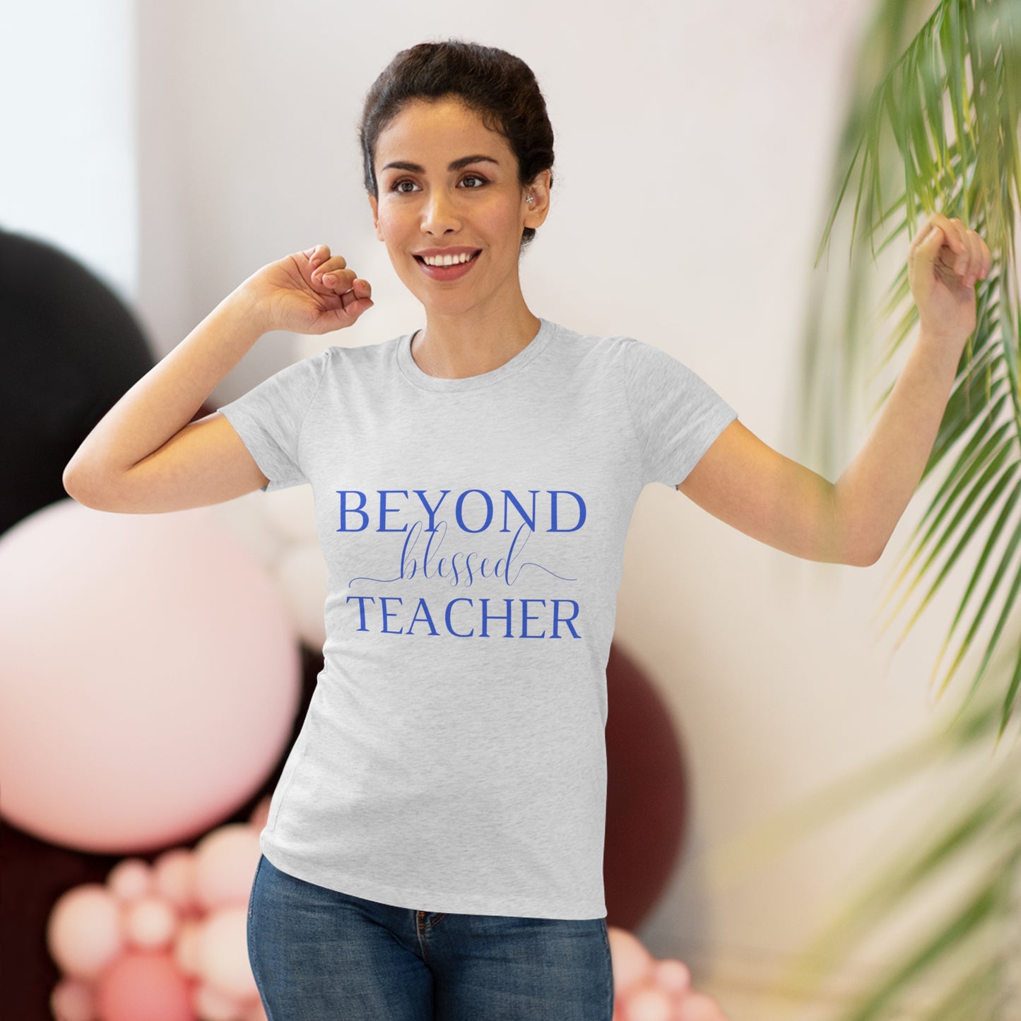 Beyond Blessed Teacher - Women's Triblend Tee - Royal Blue