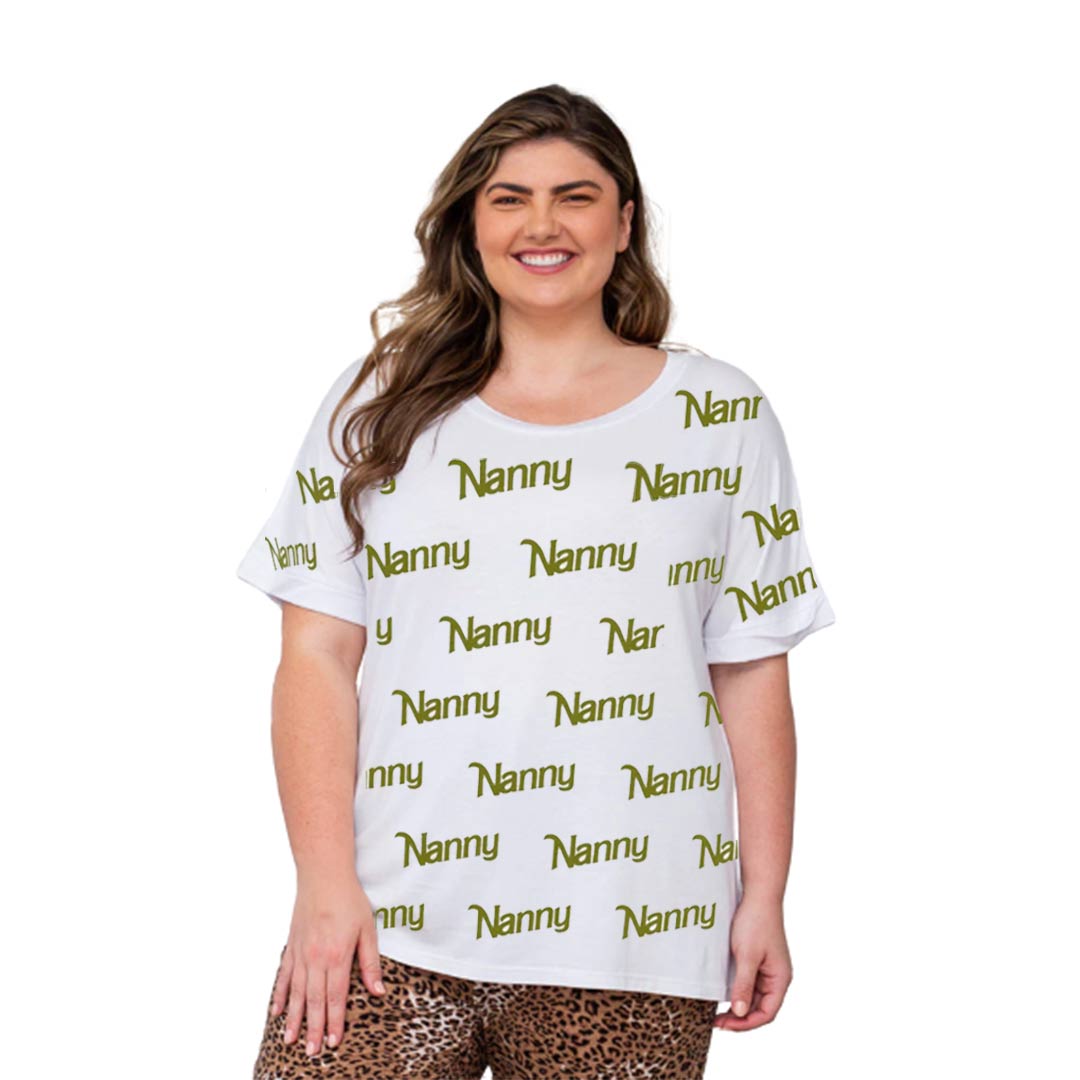 Nanny - Women's Cut & Sew Tee (AOP) - Olive Green