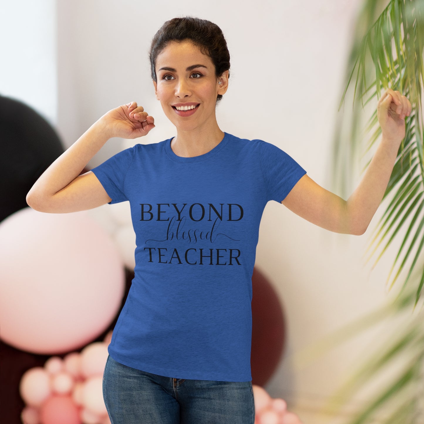 Beyond Blessed Teacher - Women's Triblend Tee - Black
