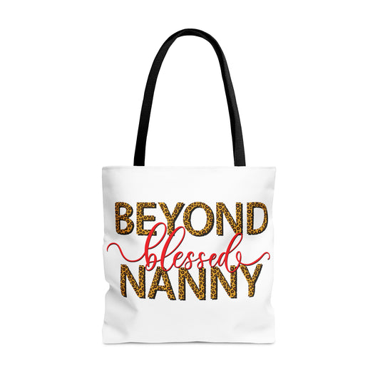 Beyond Blessed Nanny - Red - Tote Bag (AOP)