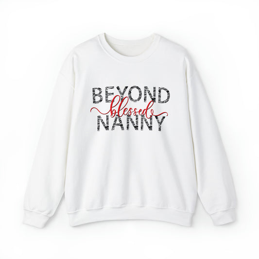 Beyond Blessed Nanny - Zebra Print - Crewneck Sweatshirt