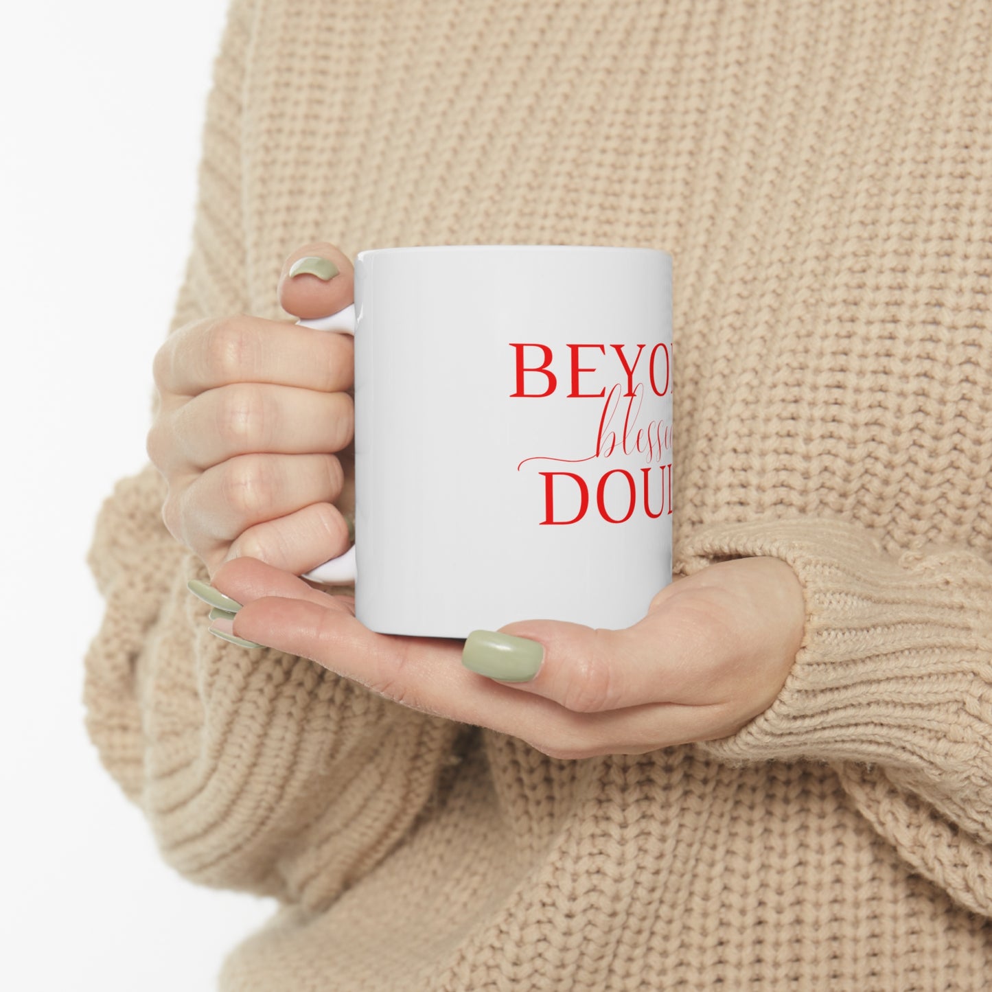 Beyond Blessed Doula - Plain Ceramic Mug 11oz - Red