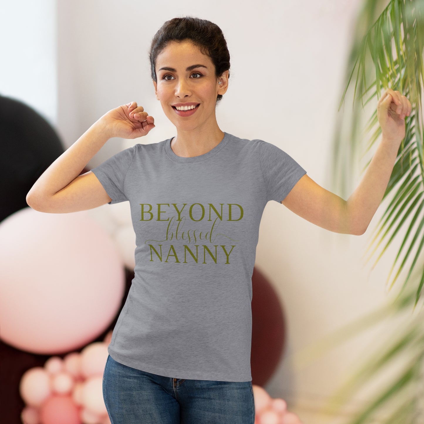 Beyond Blessed Nanny - Women's Triblend Tee - Olive Green