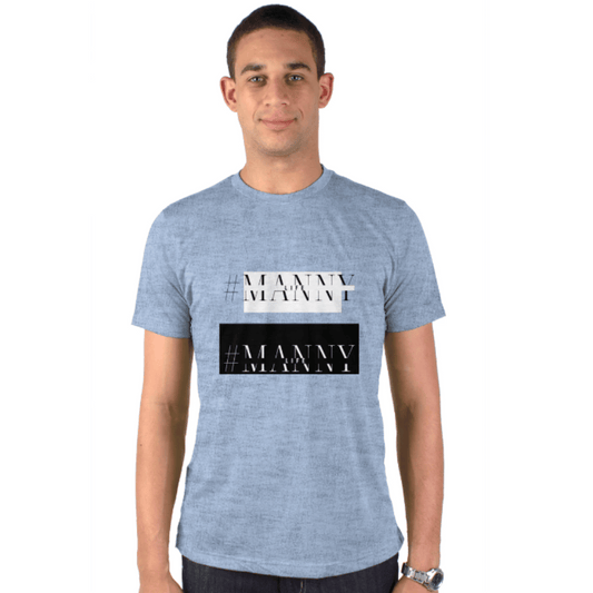 #Manny Life - Blend Tee - Heather Athletic Blue