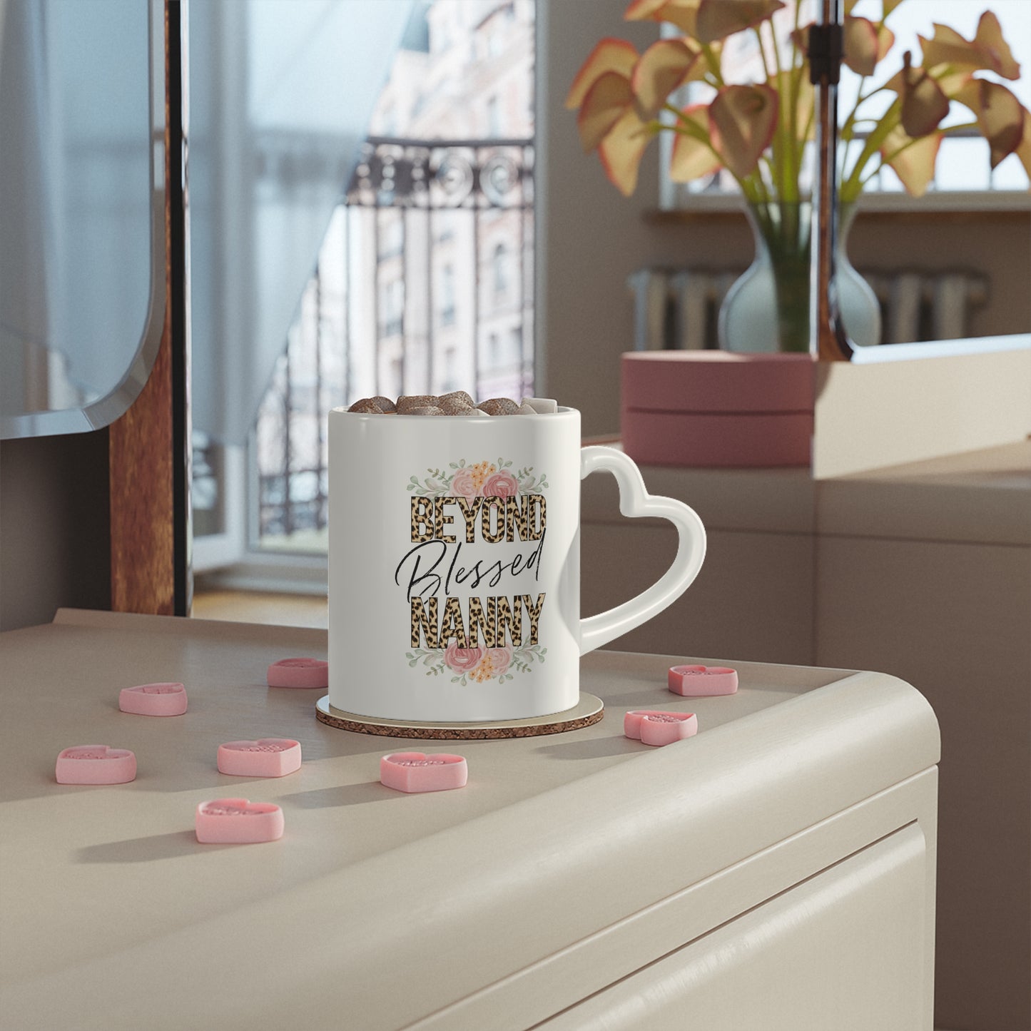 "Beyond Blessed Nanny" Heart-Shaped Mug