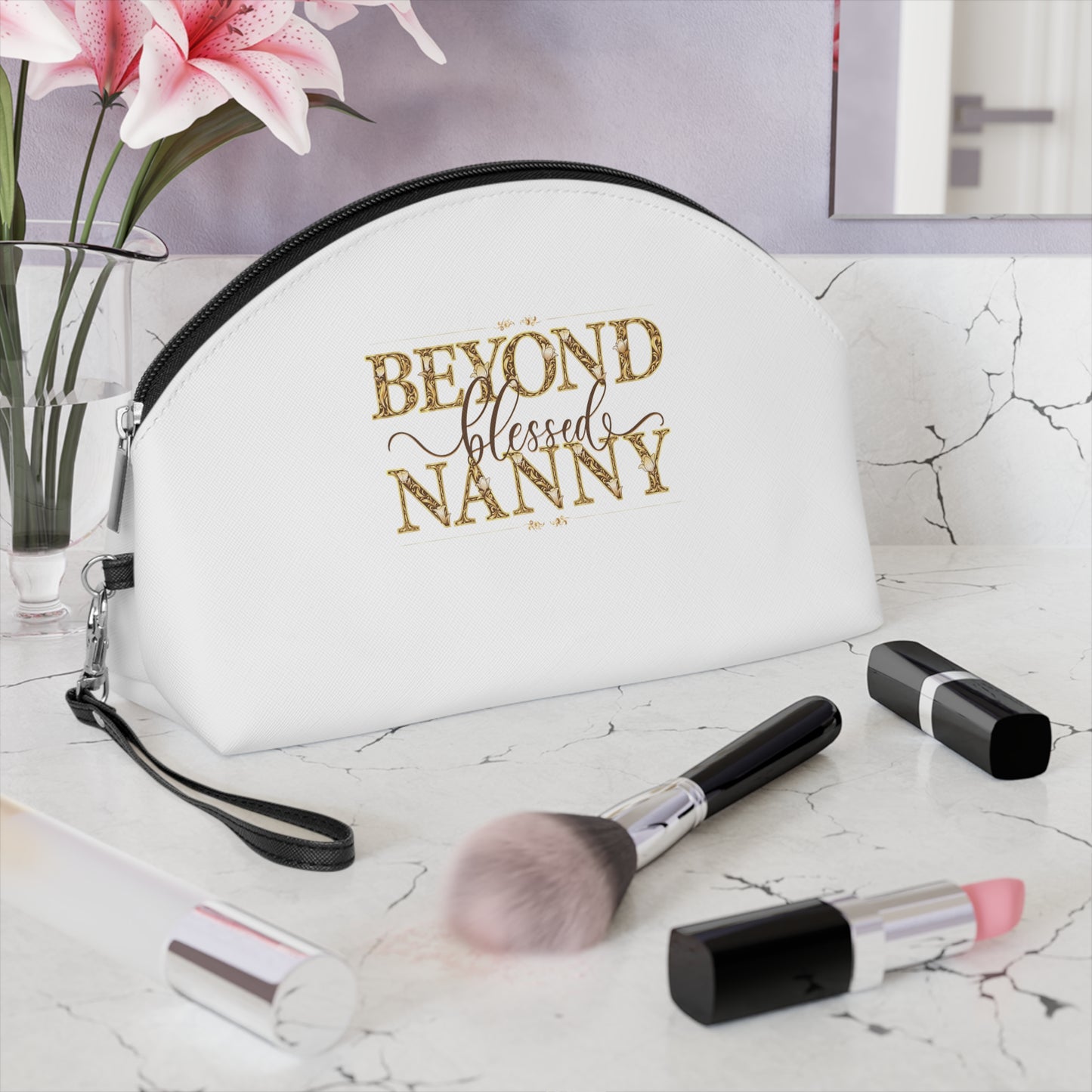 Beyond Blessed Nanny - Brown - Makeup Bag