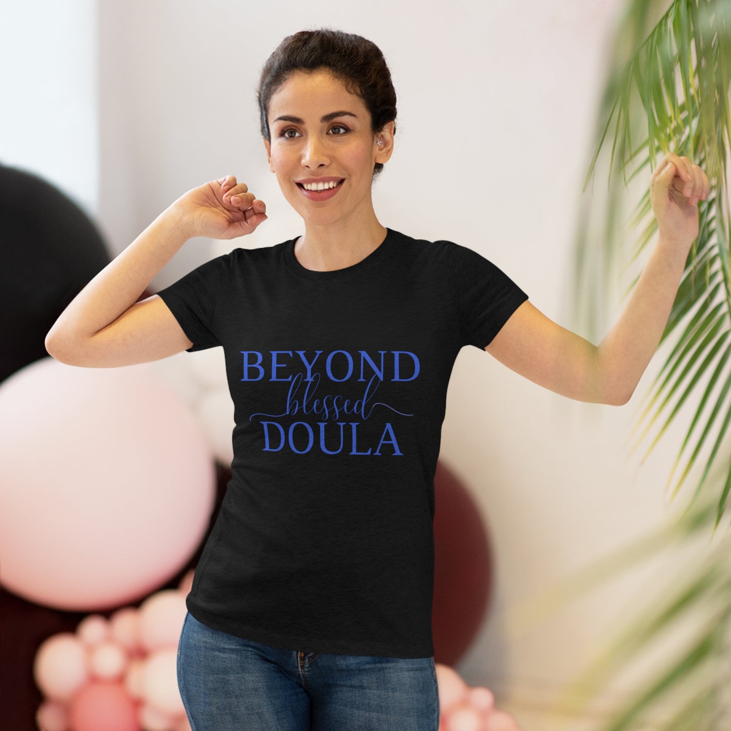 Beyond Blessed Doula - Women's Triblend Tee - Royal Blue