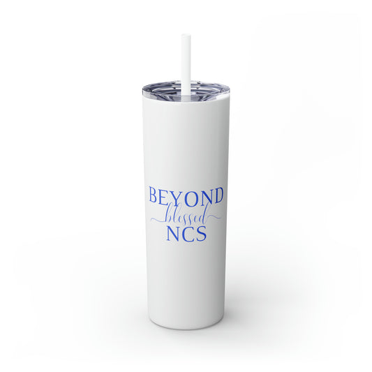 Beyond Blessed NCS - Plain Skinny Tumbler with Straw, 20oz - Royal Blue