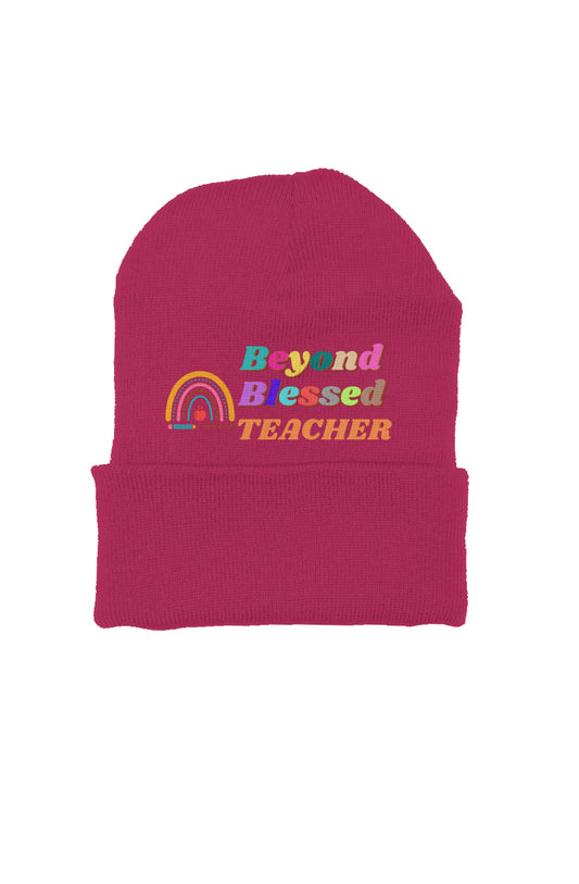 Fuschia Beyond Blessed Teacher Knit Beanie