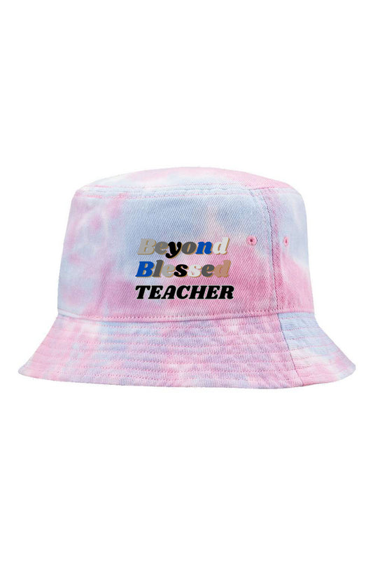 Beyond Blessed Teacher - Cotton Candy Tie-Dye Bucket Cap