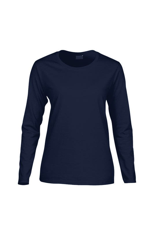 Personalized Women's Long-Sleeve T-Shirt - Navy Blue