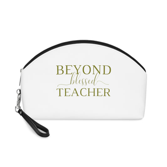 Beyond Blessed Teacher - Makeup Bag - Olive Green