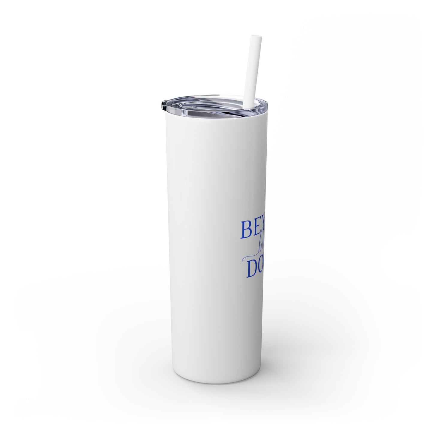 Beyond Blessed Doula - Plain Skinny Tumbler with Straw, 20oz - Royal Blue