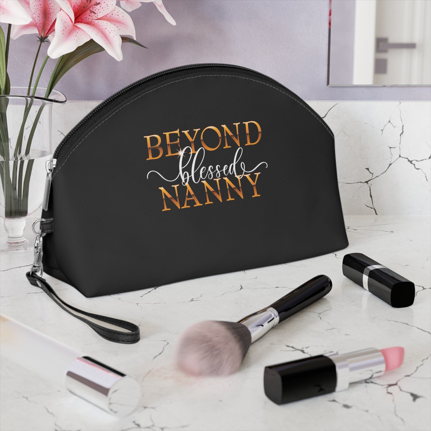 Beyond Blessed Nanny - White - Makeup Bag