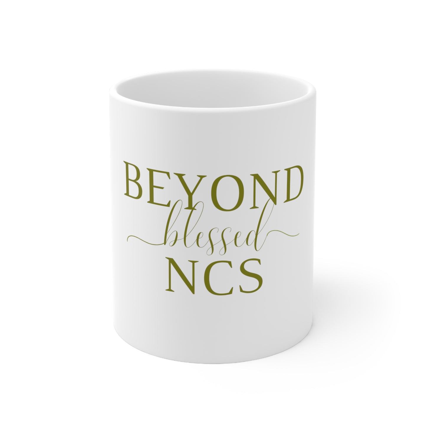 Beyond Blessed NCS - Plain Ceramic Mug 11oz - Olive Green